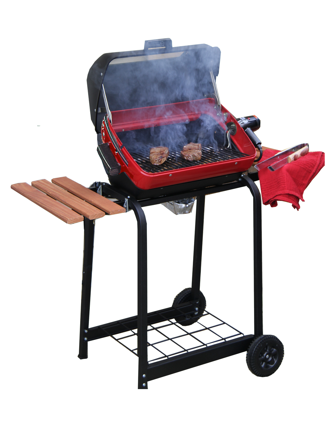 3-Zone Cart Electric Grill with Side Tables – Americana Grills
