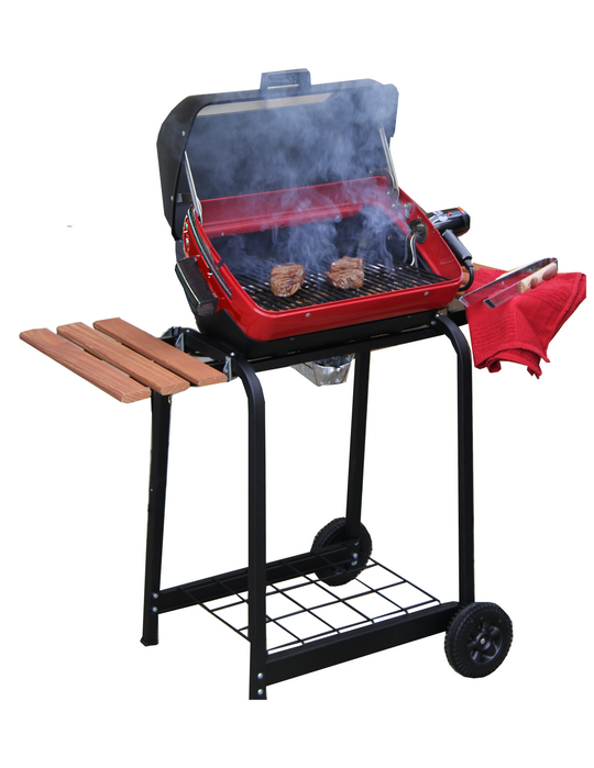 3-Zone Cart Electric Grill with Side Tables