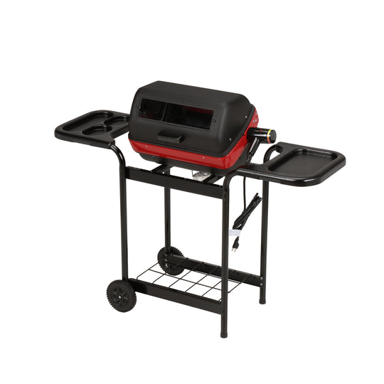 3-Zone Cart Electric Grill with Polymer Side Tables & Window